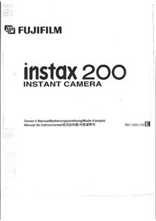 Fujifilm Instax 200 manual. Camera Instructions.